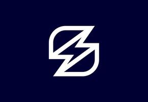 Letter S Logo With Lighting Thunder Bolt, Logo for Electricity, Power, Flash, Electric, Speed vector