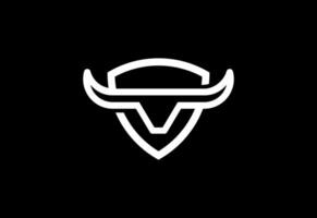 Abstract bull head logo. Cow or bull horns icon. Logo for meat restaurant or butchery vector
