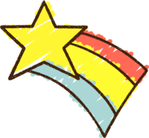 dibujo de tiza de estrella del arco iris png