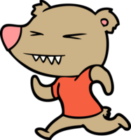 angry bear cartoon running png