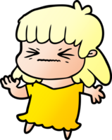 niña enojada de dibujos animados png