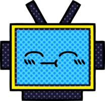 comic book style cartoon of a robot head png