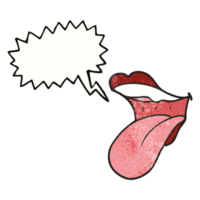 hand speech bubble textured cartoon mouth sticking out tongue png