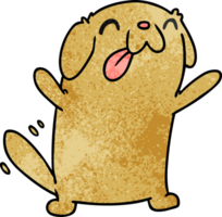 textured cartoon illustration kawaii of a cute dog png