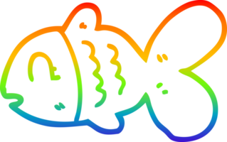 arc en ciel pente ligne dessin de une dessin animé poisson png