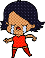 cartoon girl crying and pointing png