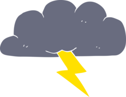 flat color illustration of thundercloud png