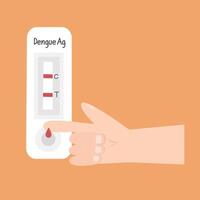 dengue test. dengue ferver disease from mosquito bite concept vector