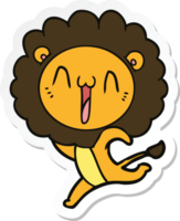 sticker of a happy cartoon lion png