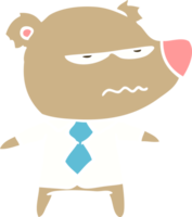 flat color style cartoon angry boss bear png