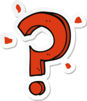 pegatina de un signo de interrogación de dibujos animados png