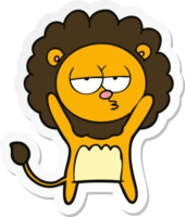 pegatina de un león aburrido de dibujos animados png