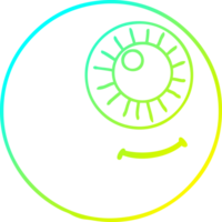 cold gradient line drawing of a cartoon eyeball png