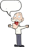 cartoon stressed old man with speech bubble png