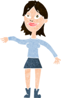 caricatura, mujer, elaboración, mano, gesto png