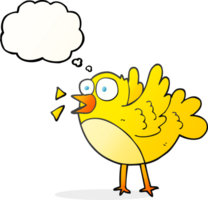 hand drawn thought bubble cartoon bird png