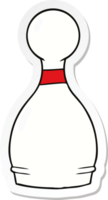 sticker of a cartoon bowling pin png