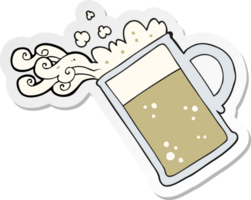 sticker of a cartoon pouring beer png