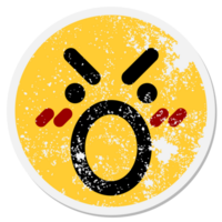 shouting face circular sticker png