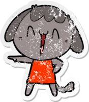 noodlijdende sticker van een schattige tekenfilmhond png