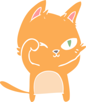 chat de dessin animé de style plat couleur se frottant les yeux png