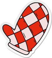 hand drawn sticker cartoon doodle of an oven glove png