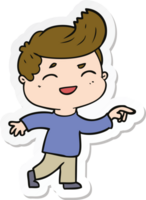 sticker of a cartoon man laughing png