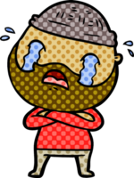 homme barbu de dessin animé qui pleure png