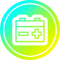 industrial battery circular icon with cool gradient finish png