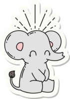 pegatina de un lindo elefante estilo tatuaje png