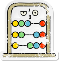 distressed sticker of a cute cartoon abacus png