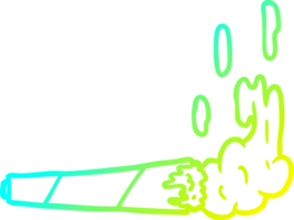 frio gradiente linha desenhando do uma maconha articulação png