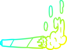 cold gradient line drawing of a marijuana joint png