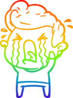 arco Iris gradiente linha desenhando do uma desenho animado chorando homem png