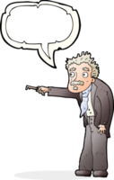 cartoon man trembling with key unlocking with speech bubble png