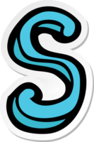 sticker of a cartoon letter S png