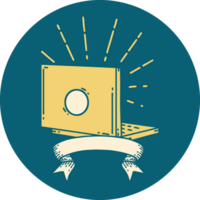 icon of a tattoo style laptop computer png