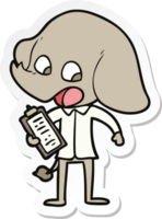 sticker of a cute cartoon elephant png