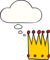 cartoon simple crown with thought bubble png