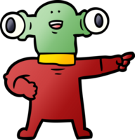 friendly cartoon alien pointing png