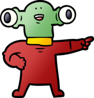 freundlicher Cartoon-Alien zeigt png