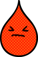 comic book style quirky cartoon emotional blood drop png