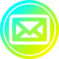 envelope carta circular ícone com legal gradiente terminar png