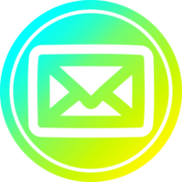 envelope letter circular icon with cool gradient finish png