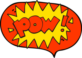 hand drawn speech bubble cartoon pow symbol png