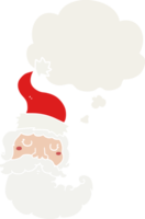 cartone animato Santa viso con pensato bolla nel retrò stile png