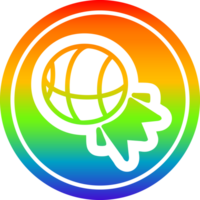 basketbal sport- icoon met regenboog helling af hebben png