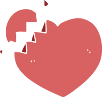 flat color style cartoon broken heart png