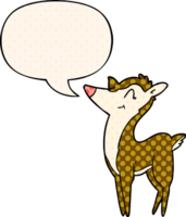 cartoon deer with speech bubble in comic book style png