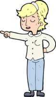 cartoon friendly woman pointing png